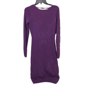 Moda International Size Large Silk Cashmere Blend Long Sleeve Sweater Dress low